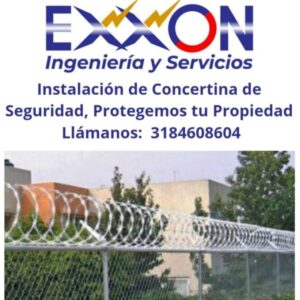 Metro Lineal de Concertina Instalada en Acero Inoxidable